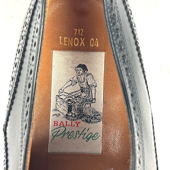 Bally Prestige Parawet Switzerland Leather Cap Toe Oxfords Black Wing Tips Shoes main image 14